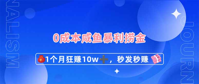 （14257期）0成本闲鱼暴利捞金，1个月狂赚10W+，秒发秒赚新玩法-678网创