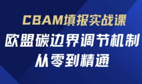 CBAM填报实战课，欧盟碳边界调节机制，从零到精通-678网创