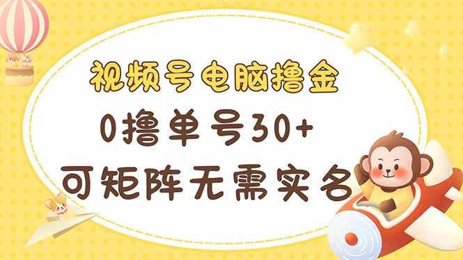 （14220期）视频号电脑撸金 0撸单号30+ 可矩阵 无需实名多号多得-678网创