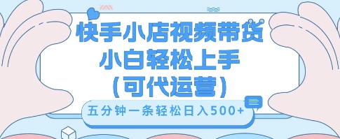 快手视频带货挣佣金，从开通到发布挂链接，小白轻松学会，5分钟搬运一条，轻轻松松日入5张【揭秘】-678网创