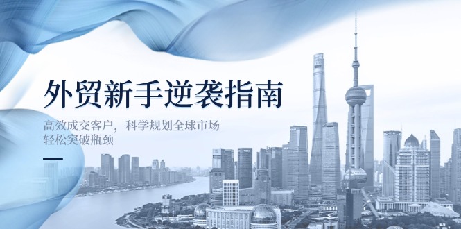 （14201期）外贸新手逆袭指南：高效成交客户，科学规划全球市场，轻松突破瓶颈-678网创