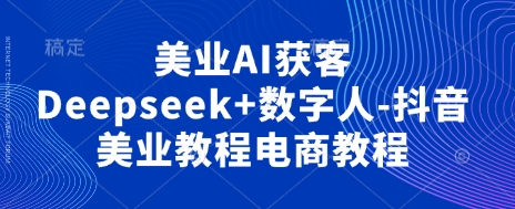 美业AI获客Deepseek+数字人-抖音美业教程电商教程-678网创