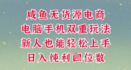 咸鱼无货源电商，多种运营方式，带你从零到一拿结果，可做代运营，也可软件一键发布【揭秘】-678网创
