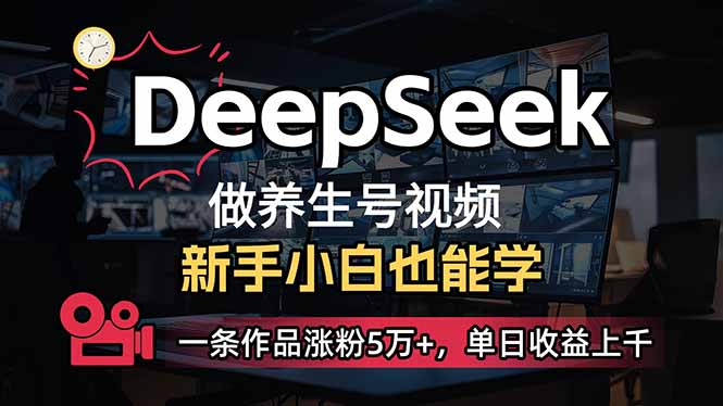 （14199期）小白用DeepSeek做养生号，一条作品涨粉5万+，单日收益上千-678网创