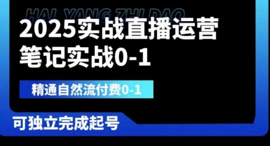2025实战直播运营0-1，精通自然流付费0-1，可独立完成起号-678网创